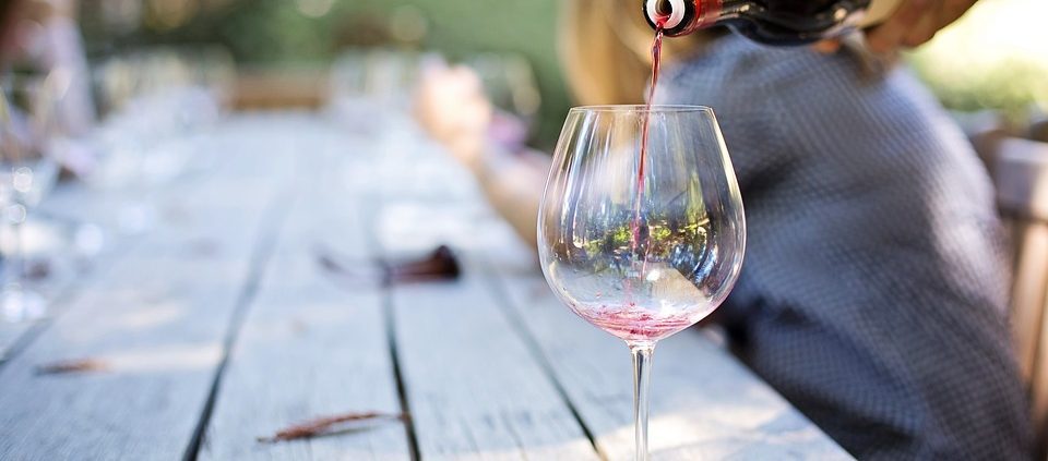 Wine being poured at vineyard in Western North Carolina