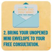 Graphic reminding people to bring their envelope to their first consultation