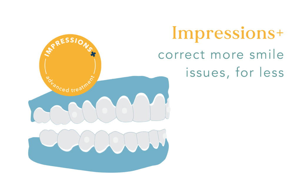 Impressions+, correct more smile issues for less money. 